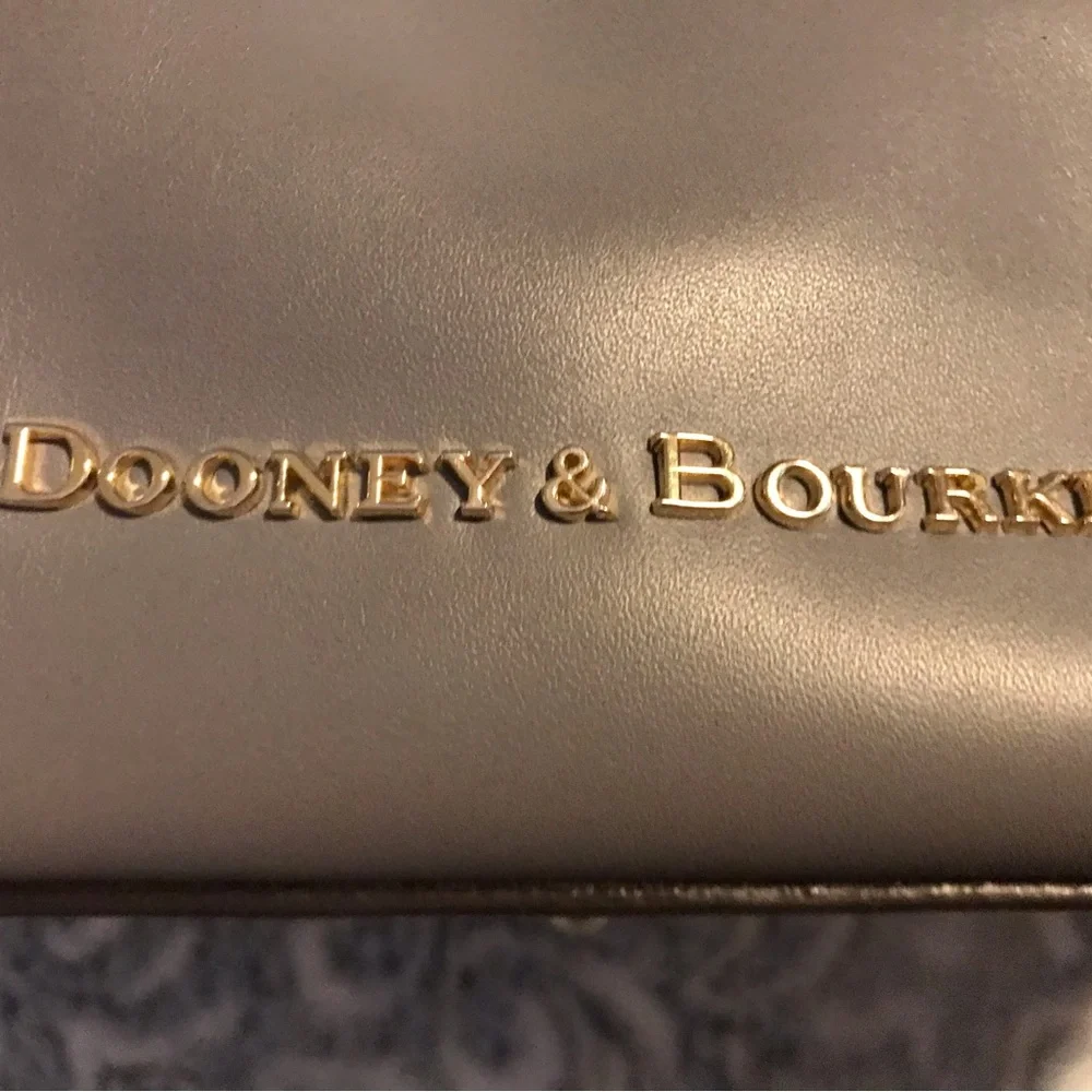 Dooney & Bourke Mini Breanna Gray Satchel with Brown Handles